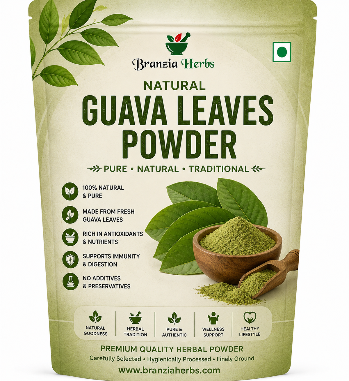 Natural Guava Leaves Powder | Dehydrated Guava Leaf Herbal Powder | Organic Leaf Powder