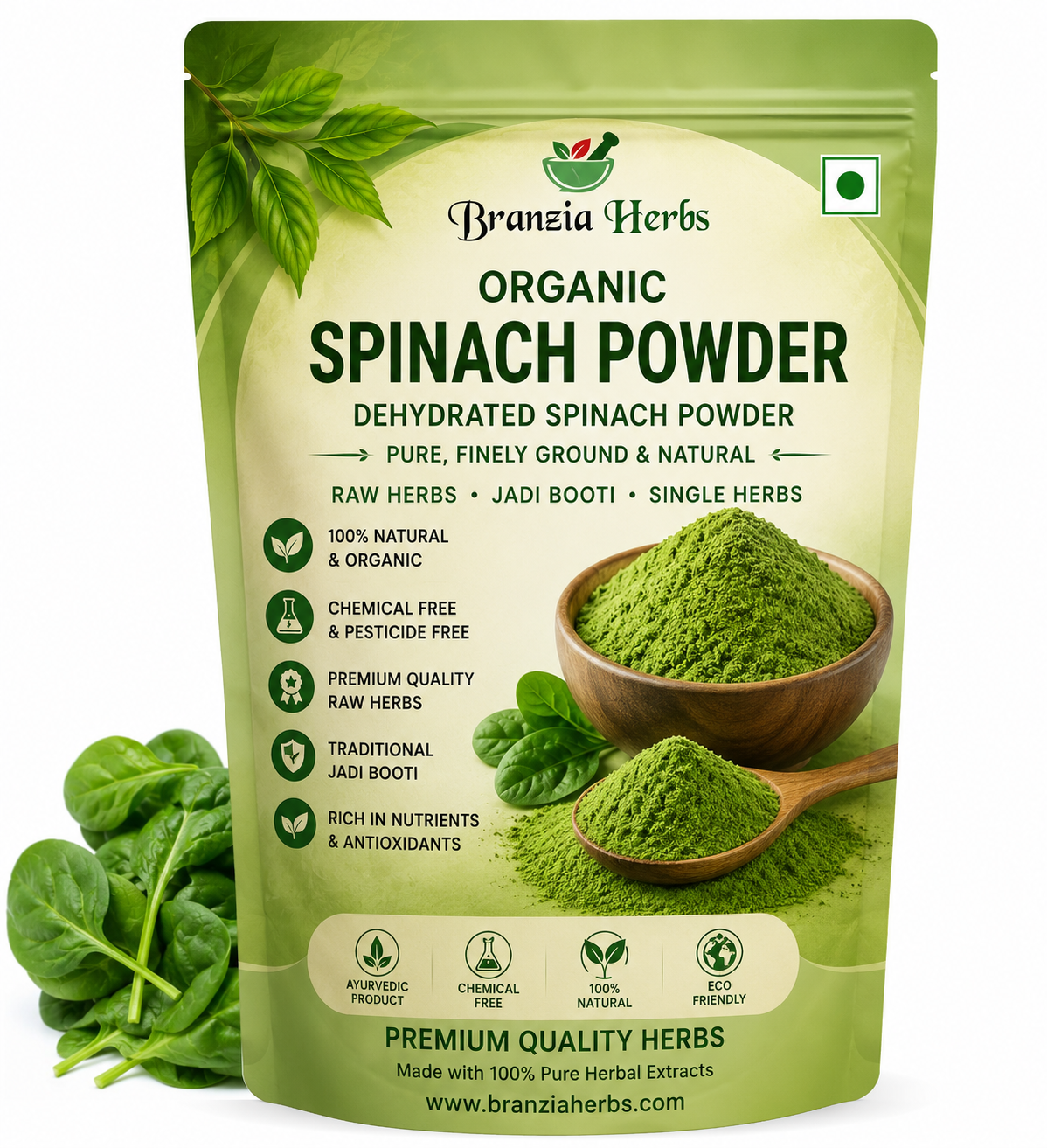 Dehydrated Spinach Powder | Pure, Finely Ground & Natural | Organic Palak Powder