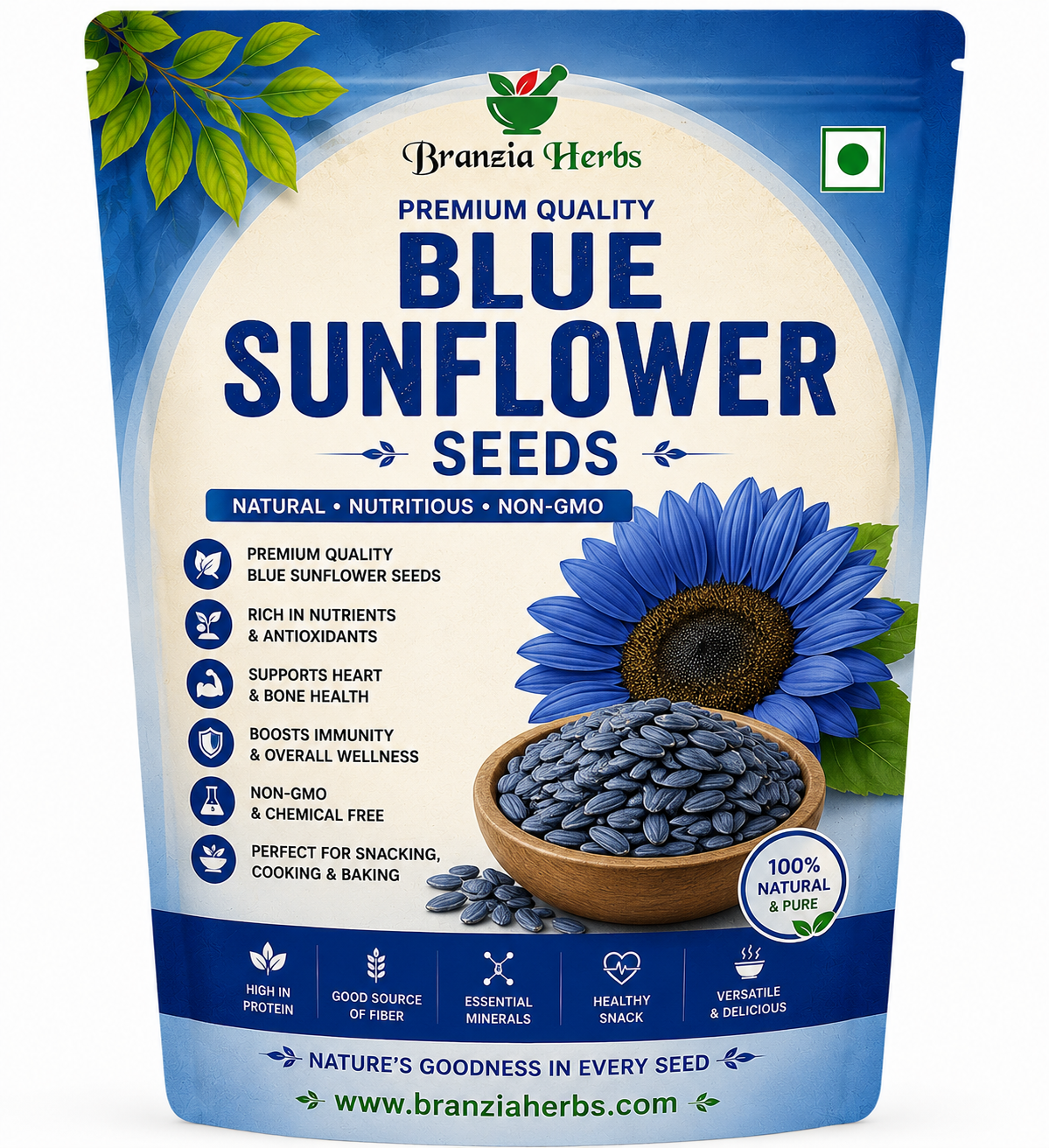 Blue Sunflower Seeds | Helianthus Annuus Strawberry Blonde | Pretty Flower Seeds | Home Garden Plant Seeds