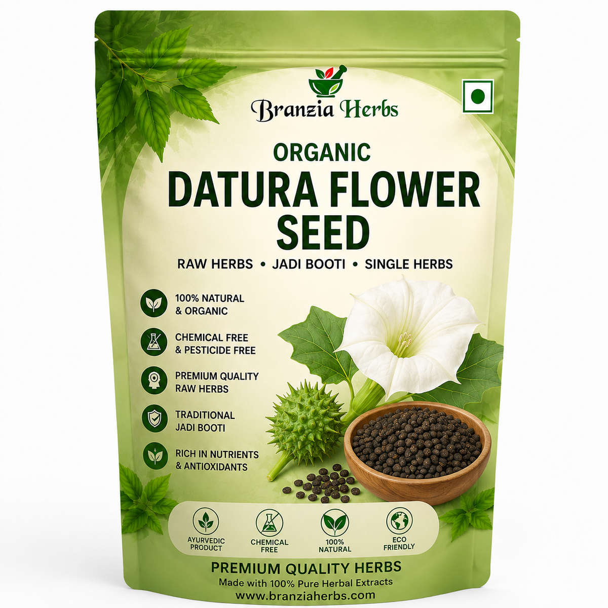 Datura Flower Seeds | Purple Angel's Trumpet Moonflower | Black Dhatura Beej | Ornamental Garden Plant Seeds
