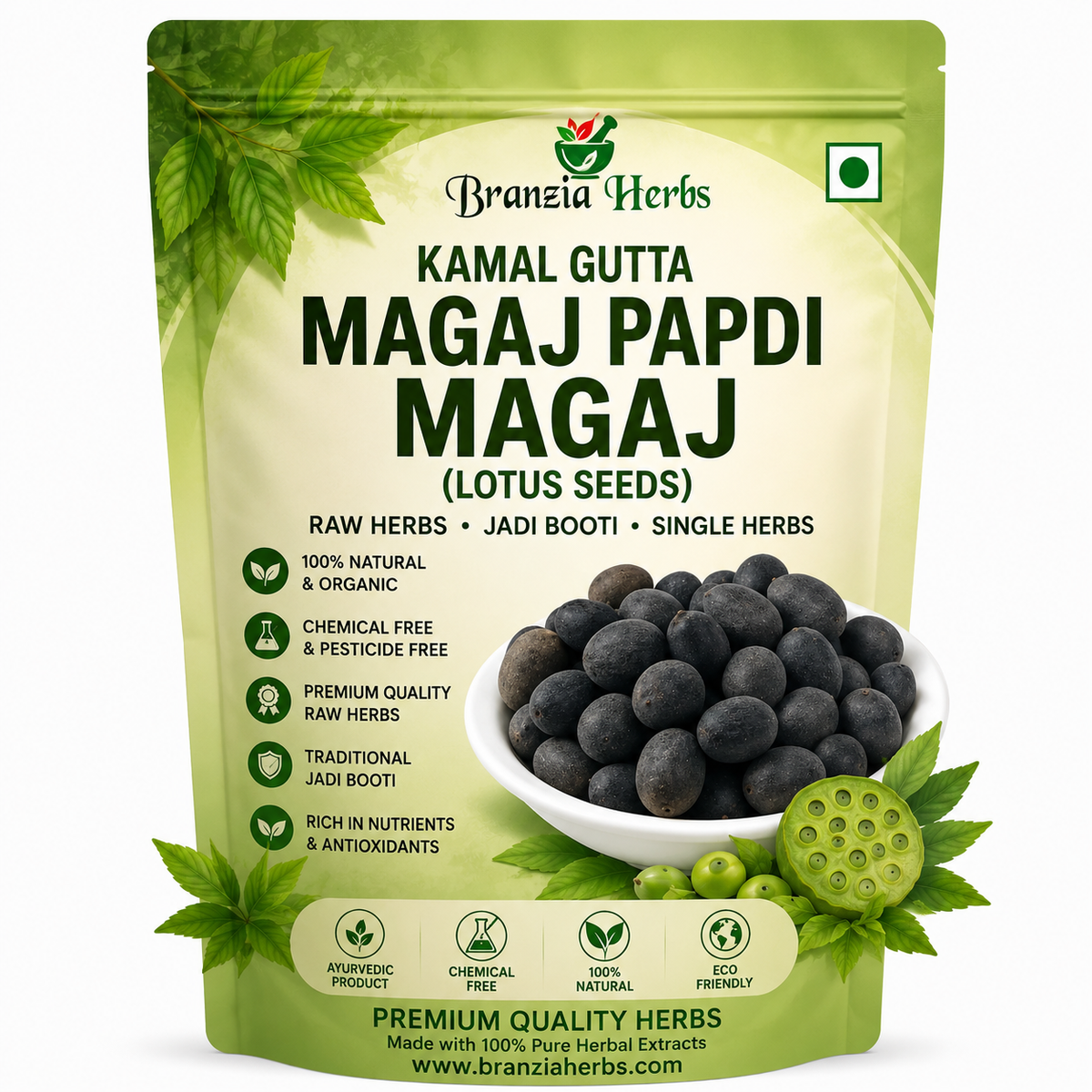 Kamal Gatta Magaj | Lotus Seeds Kernels | Nelumbo Nucifera Kernels | Papdi Magaj | Premium Natural Seeds