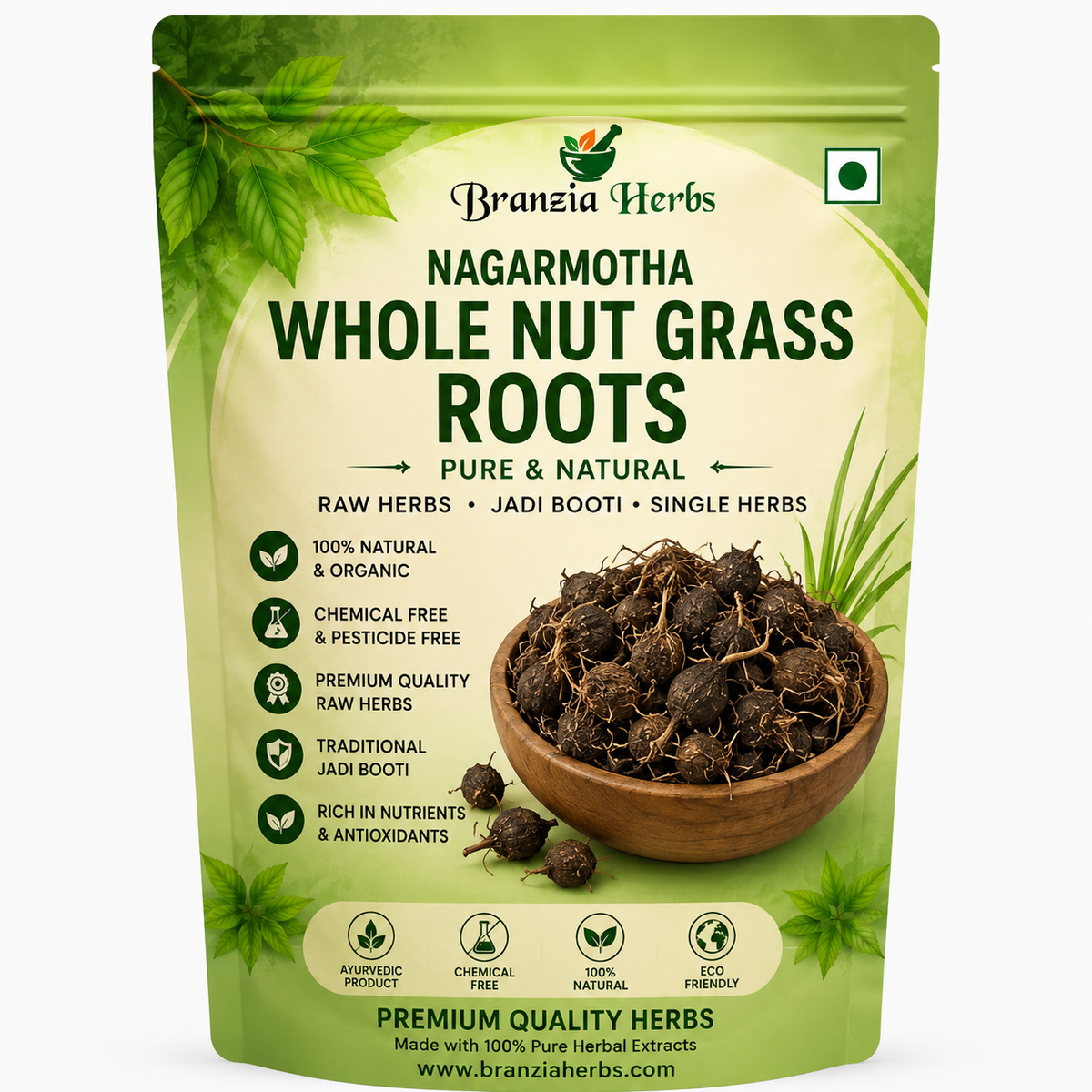 Nagarmotha Whole Roots | Cyperus Rotundus | Mustaka | Nut Grass Roots | Premium Ayurvedic Herb