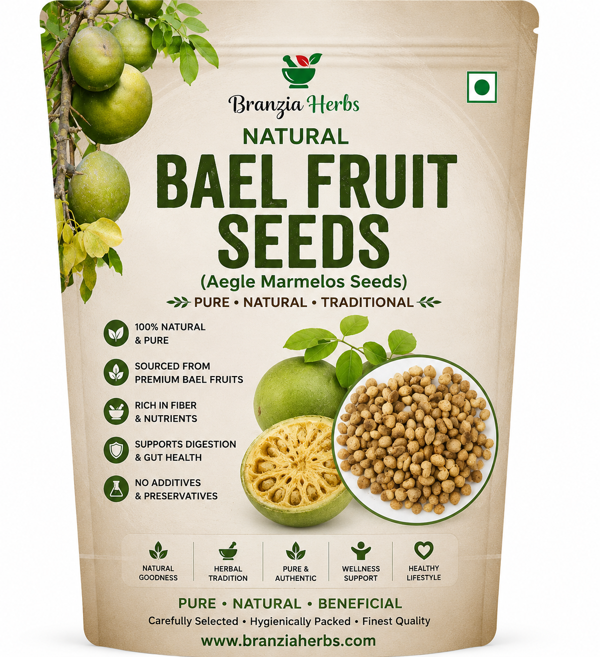 Bael Fruit Seeds | Aegle Marmelos Seeds | Natural Herbal & Gardening Seeds