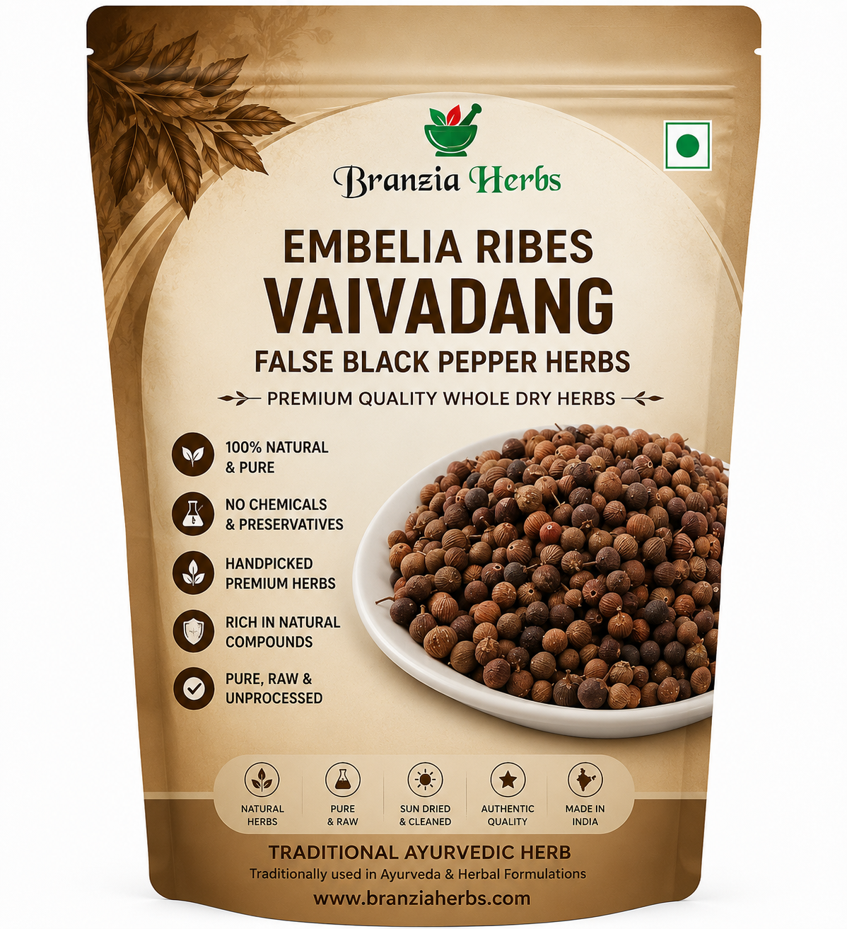 Embelia Ribes (Vaividang) | False Black Pepper Herbs | Raw Ayurvedic Jadi Booti | Premium Herbal Ingredient