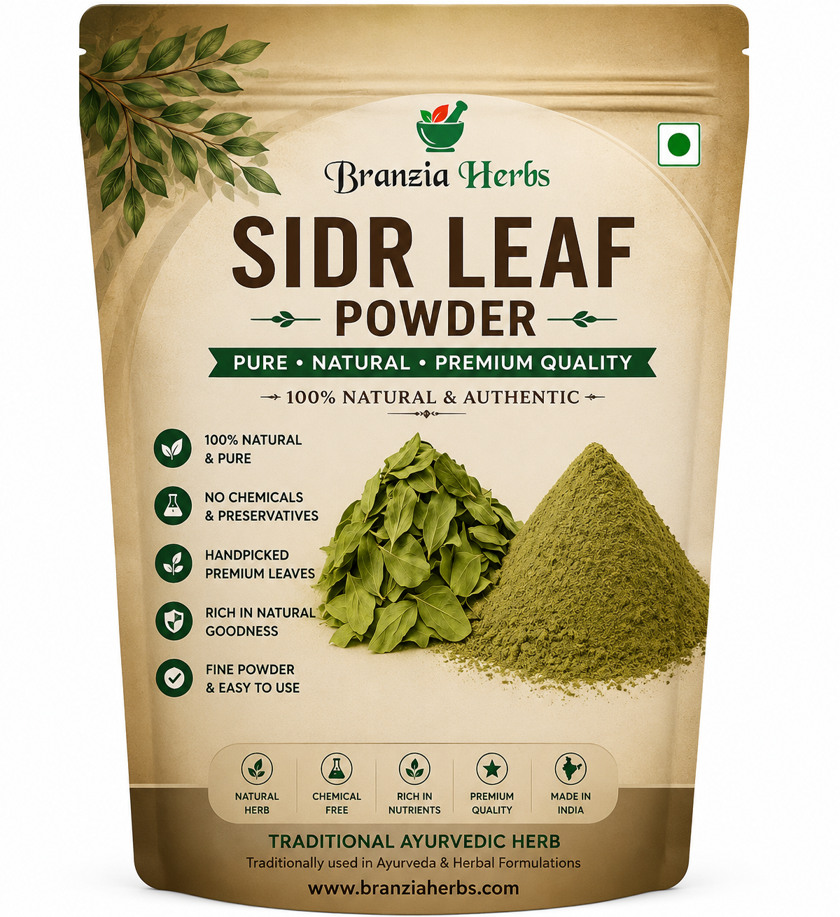 Sidr Leaf Powder | Pure Natural Herbal Powder | Premium Sidr Powder for Hair & Skin Care