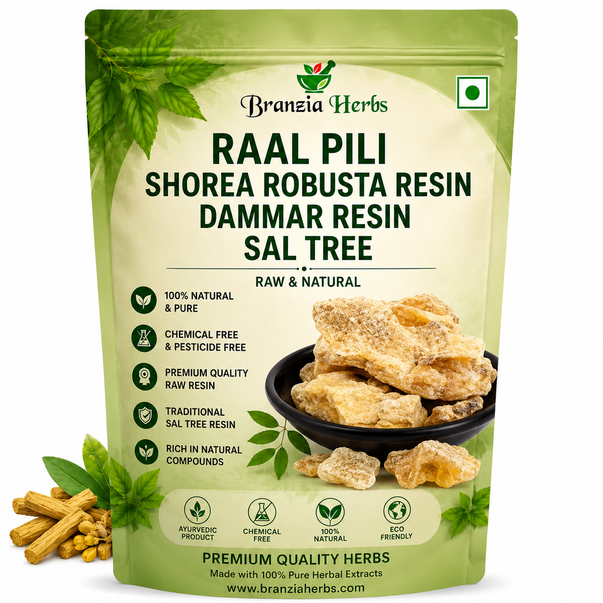 Raal Pili (Yellow Dammar Resin) | Shorea Robusta Resin | Sal Tree Gum | Natural Dhoop Resin for Puja, Havan & Incense