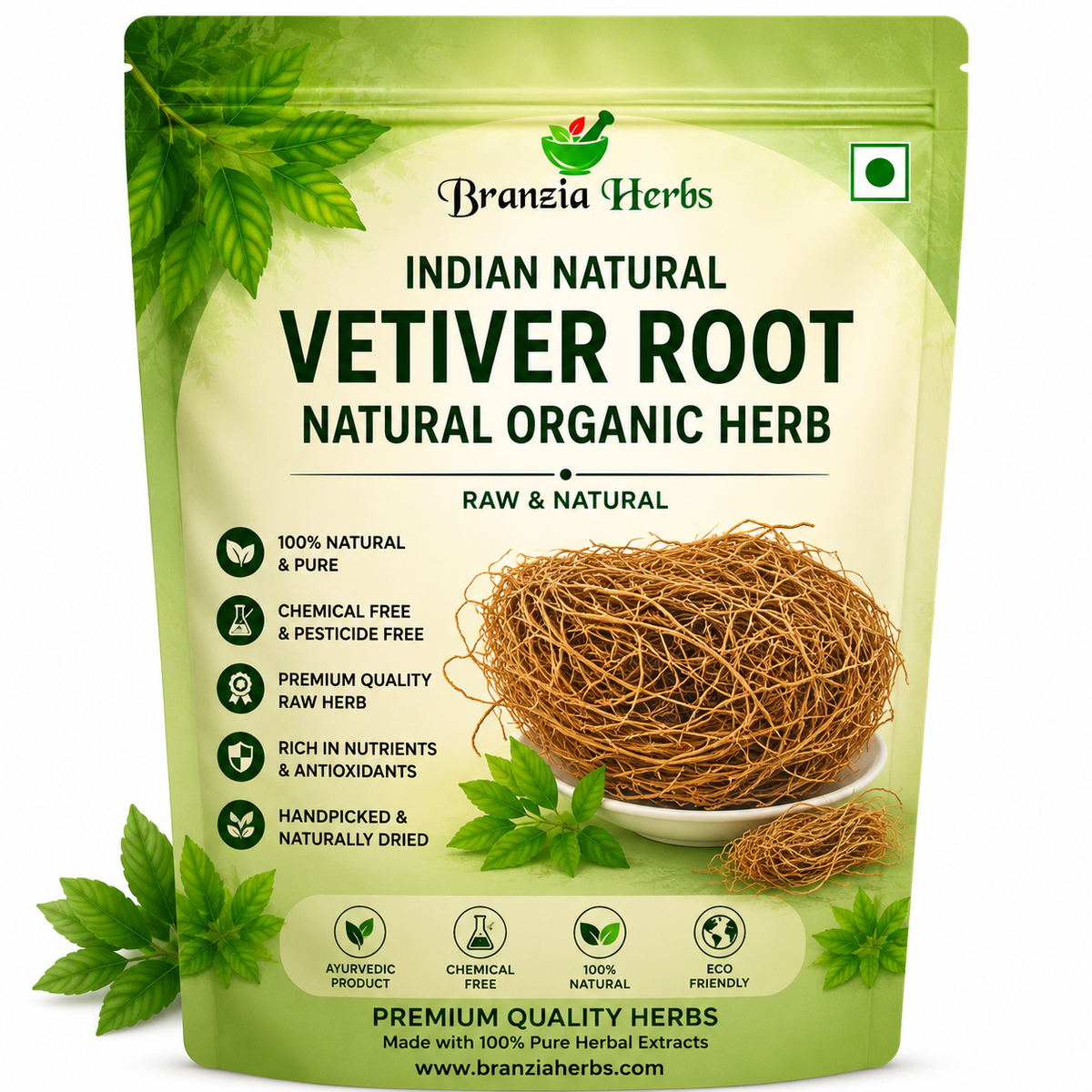 Vetiver Root | Natural Organic Khus Root | Khas Jad Dry Herb | Vetiveria Zizanioides