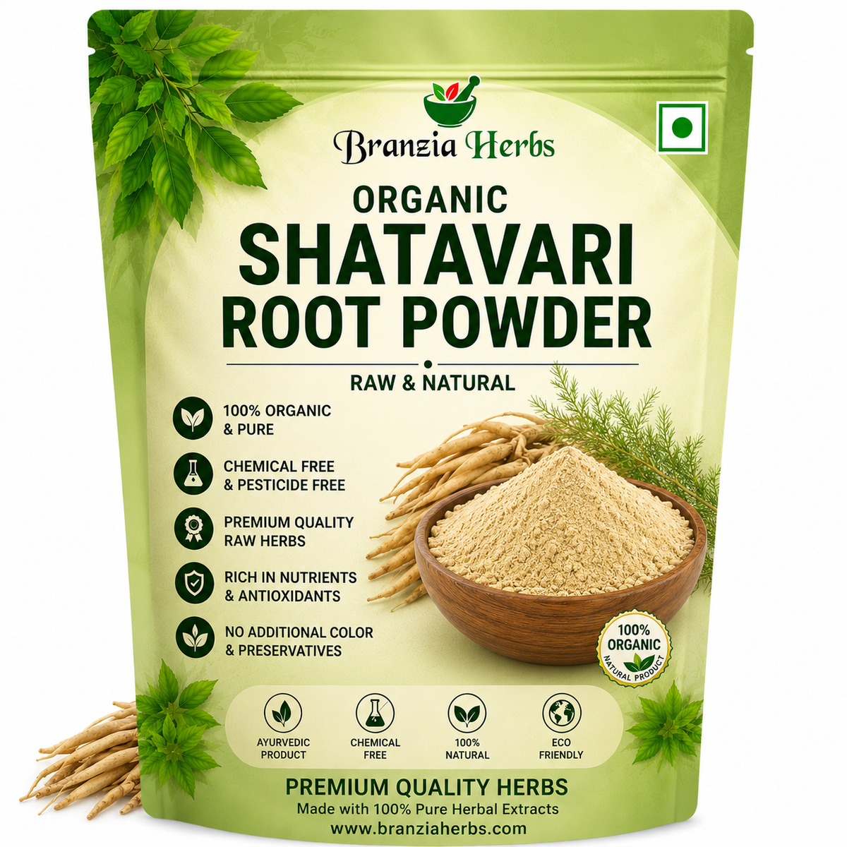 Organic Shatavari Root Powder | Natural Asparagus Racemosus Herbal Powder