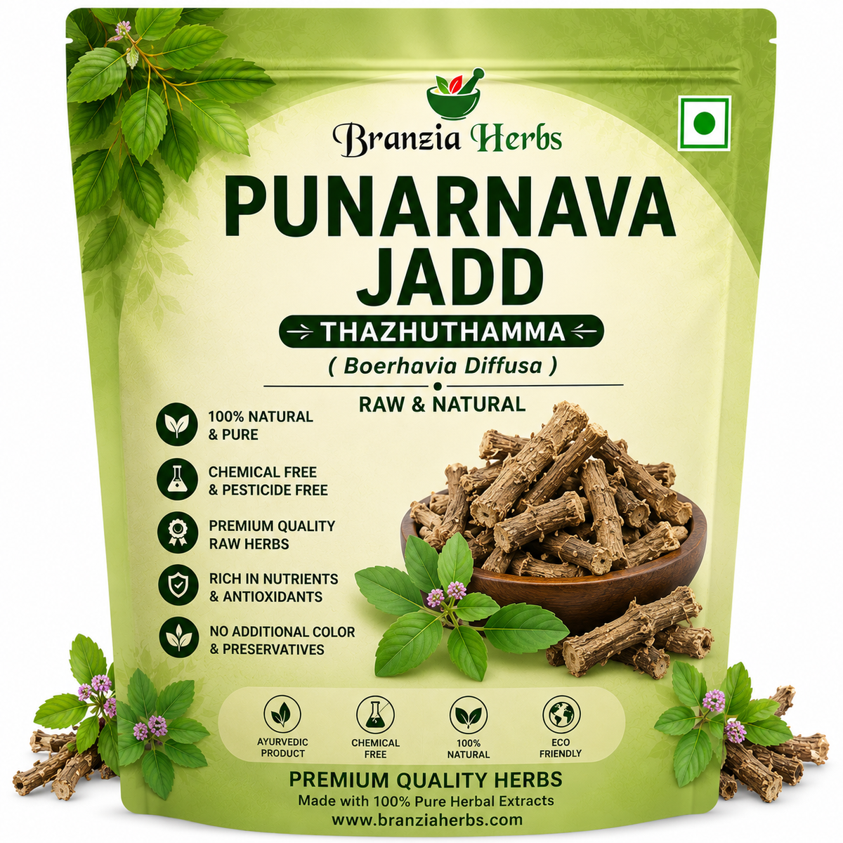 Punarnava Root Dried Herb | Boerhavia Diffusa Root | Thazhuthamma Jad Herbal Root