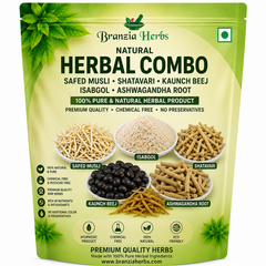 Safed Musli, Shatavari, Dhaga Mishri, Kaunch Beej, Ashwagandha Whole Saboot 125 Gm Combo Pack 25 Gm Each Herb