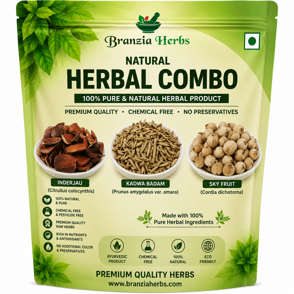 Inderjau, Kadwa Badam, Sky Fruit, Paneer Dodi Phool, Inderjau Kadwa, Bitter Almond 300 Gm Combo Pack 100 Gm Each