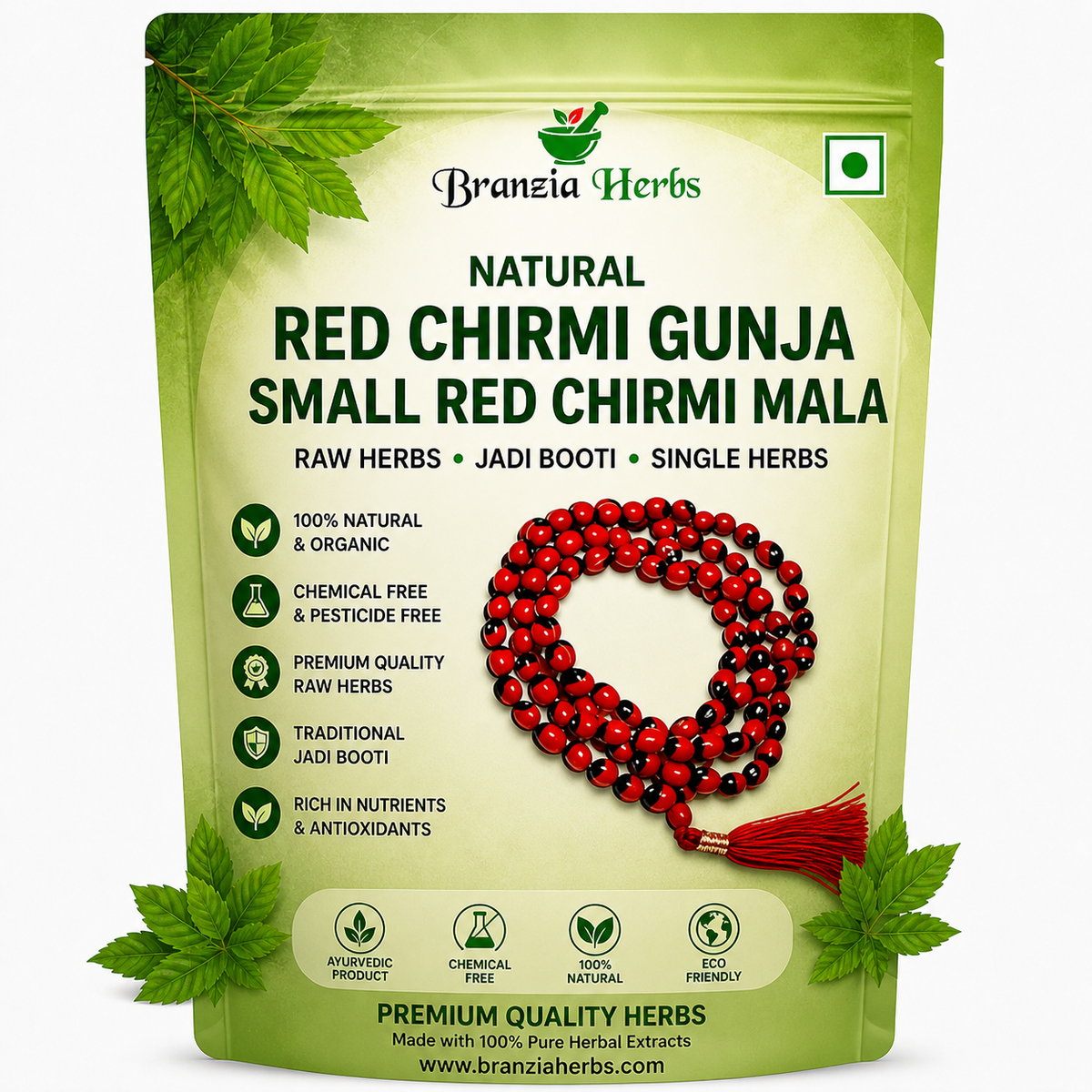 Natural Red Chirmi Gunja Small Red Chirmi Mala