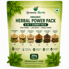 Ashwagandha, Shatavari, Safed Musli, Kaunch Beej, Black Musli, Akarkara Powder 300 Gm Combo Pack 50 Gm Each