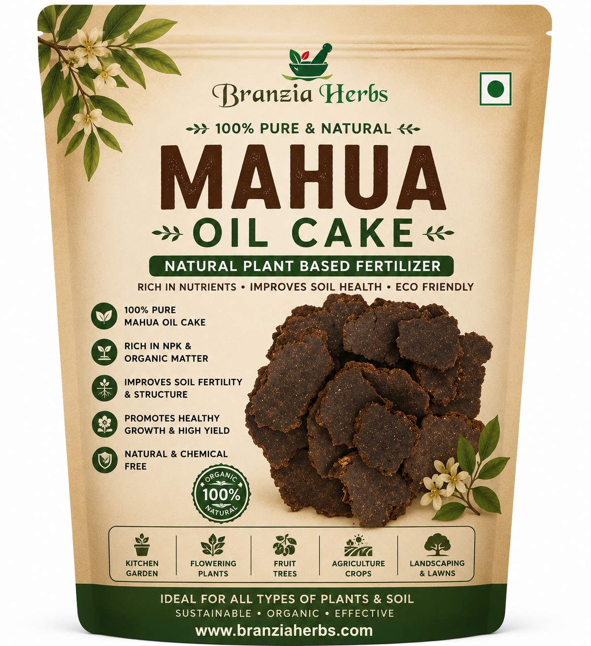 Mahua Oil Cake, For Agriculture (Madhuca longifolia)