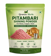 Pitambari Shining Powder for Brass, Copper & Steel | Metal Cleaner & Tarnish Remover | Branzia Herbs